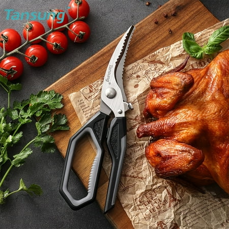 

TANSUNG Poultry Shears Heavy Duty Kitchen Shears With Anti-Slip Handle & Safety Lock Poultry Scissors For Meat Chicken Bone Poultry Spring Loaded Dishwasher Safe (Black)