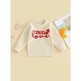 thumbnail image 2 of Suealasg Kids Girls Valentine's Day Sweaters Long Sleeve Letter Heart Print Knitted Sweater Toddler Baby Fall Winter Warm Knit Pullover Tops Little Girls Valentine Clothes, 2 of 9