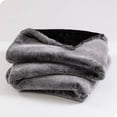 thumbnail image 4 of Bare Home Faux Fur Blanket - 47" x 60" - Ultra Soft Fleece - Throw, Variegated Gray, 4 of 5