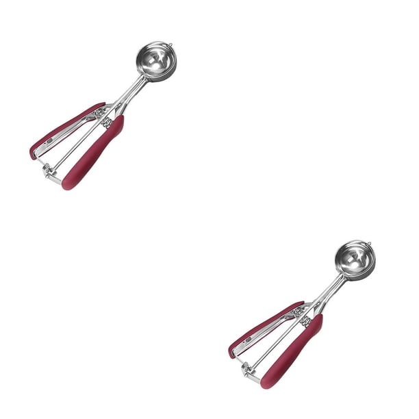 Yuarrent Cuchara para helado Cuchara para galletas de acero inoxidable Fruta Patata Sandía Vino rojo 5cm 2Conjunto