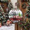 thumbnail image 5 of Welcome Sign for Front Door, Christmas Red Truck Round Metal Wall Art Wreaths, Xmas Tree Snowman Winter Gifts Plaid Outdoor Indoor Wall Hanging Sign for Porch Decor Housewarming Gifts 11.8 Inch, 5 of 8