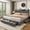 Gray, variant on Pipleo Full Size Bed Frame with headboard, Full Bed Frame with 3 Drawers, Velvet Upholstered Platform Bed Frame with Storage, LED Lights and Charging Station