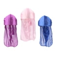 thumbnail image 2 of 3pcs Mujeres Gorro de Larga Pérdida de Cabello Bufanda Sombrero Pirata Gorro - Azul + Rosa + Morado Sunnimix Mujer Hombre Durag Sombreros, 2 of 7