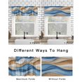 thumbnail image 4 of Ombre Blue Brown Curtain Valance for Windows/Living Room/Kitchen/Bathroom/Café, Short Rod Pocket Tier Curtain Window Treatment Panel Modernism Geometric Moire Topper Curtain 54''x18'', 4 of 6