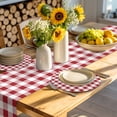 thumbnail image 4 of Farmhouse Red Plaid Round 13 Inch Placemats Set of 4, Rustic Red White Checkered HeatResistant Non Slip Place Mats for Dining Table, Wipeable Braided Kitchen Table Mats for Housewarming, 4 of 9