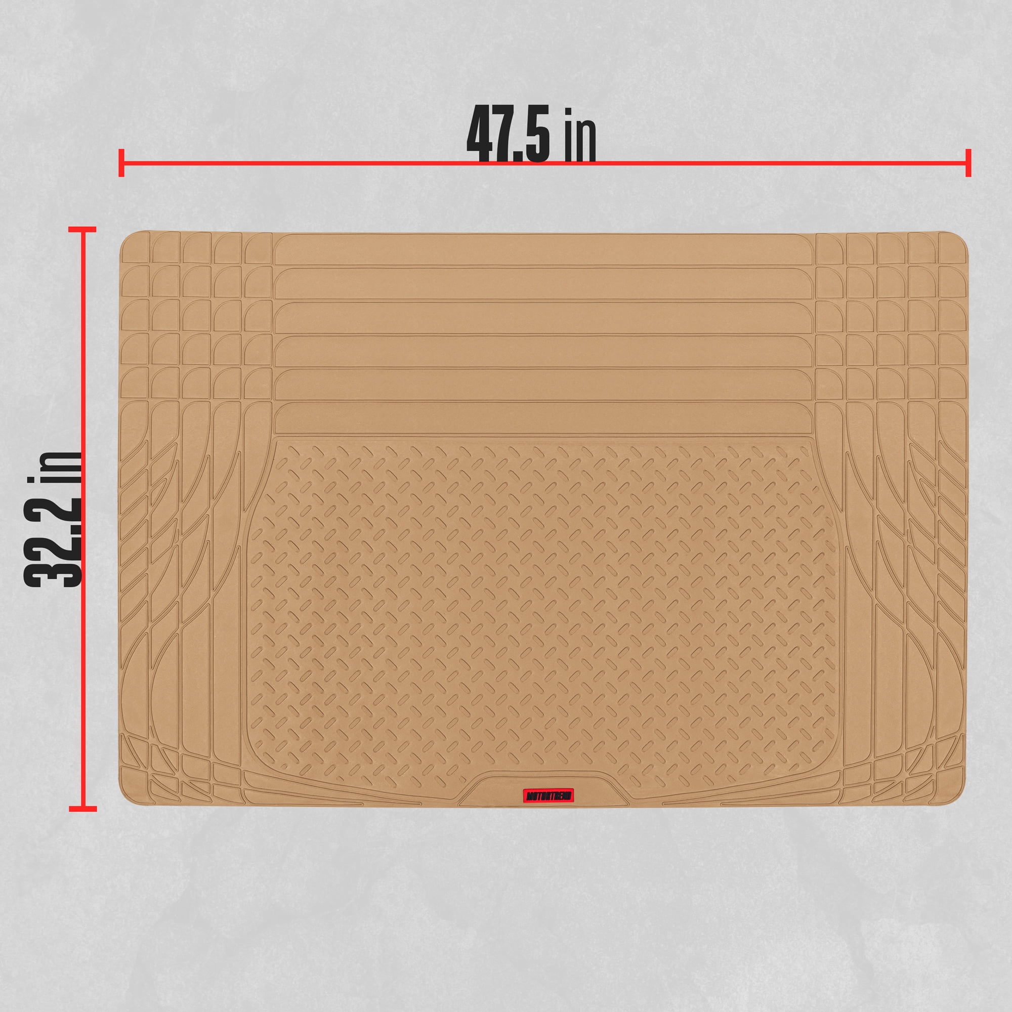 Motor Trend Heavy Duty Utility Cargo Liner Floor Mats for Car Truck SUV, Universal Trimmable to Fit, Foldable, Cargo & Trunk All Weather Protection, Beige (MT-786-BG)