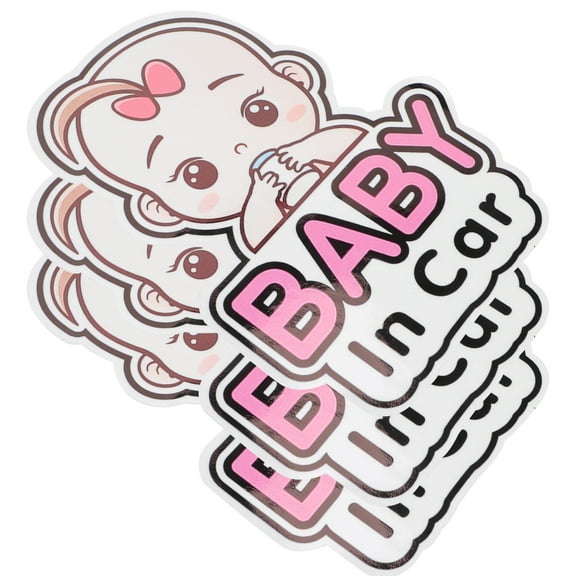 3Pcs Baby in Car Stickers Sign Decal Removable Safety Sticker Baby on Board Stickers