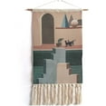thumbnail image 4 of Maydear Macrame Woven Wall Hanging Tapestry- Boho Chic Bohemian Geometric Art Decor - Beautiful Apartment Dorm Room Door Decoration-House and cat, 19.7" W×35.4" L, 4 of 5