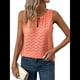 thumbnail image 3 of Camisola Informal con Bordado de Ojales para Mujer, Holgada, Sin Mangas, Cómoda y para Verano. Naranja Rojo M, 3 of 9