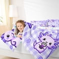 thumbnail image 4 of Castle Fairy Cartoon Flowers Axolotl Queen Comforter Set,Plaid Grid Bedding Comforter Set, 4 of 8