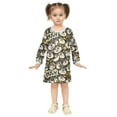 thumbnail image 2 of Girls' long-sleeved dress Husky Coin Girls' A-line dress with ribbed cuffs Soft and comfortable, 2 of 6