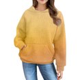 thumbnail image 5 of Mercatoo Oversized Hoodies for Girls 1affle Cotton Pullover Long Sleeve Hooded Sweatshirt Kids Casual Loose Spring Tops Sweaters, 5 of 7