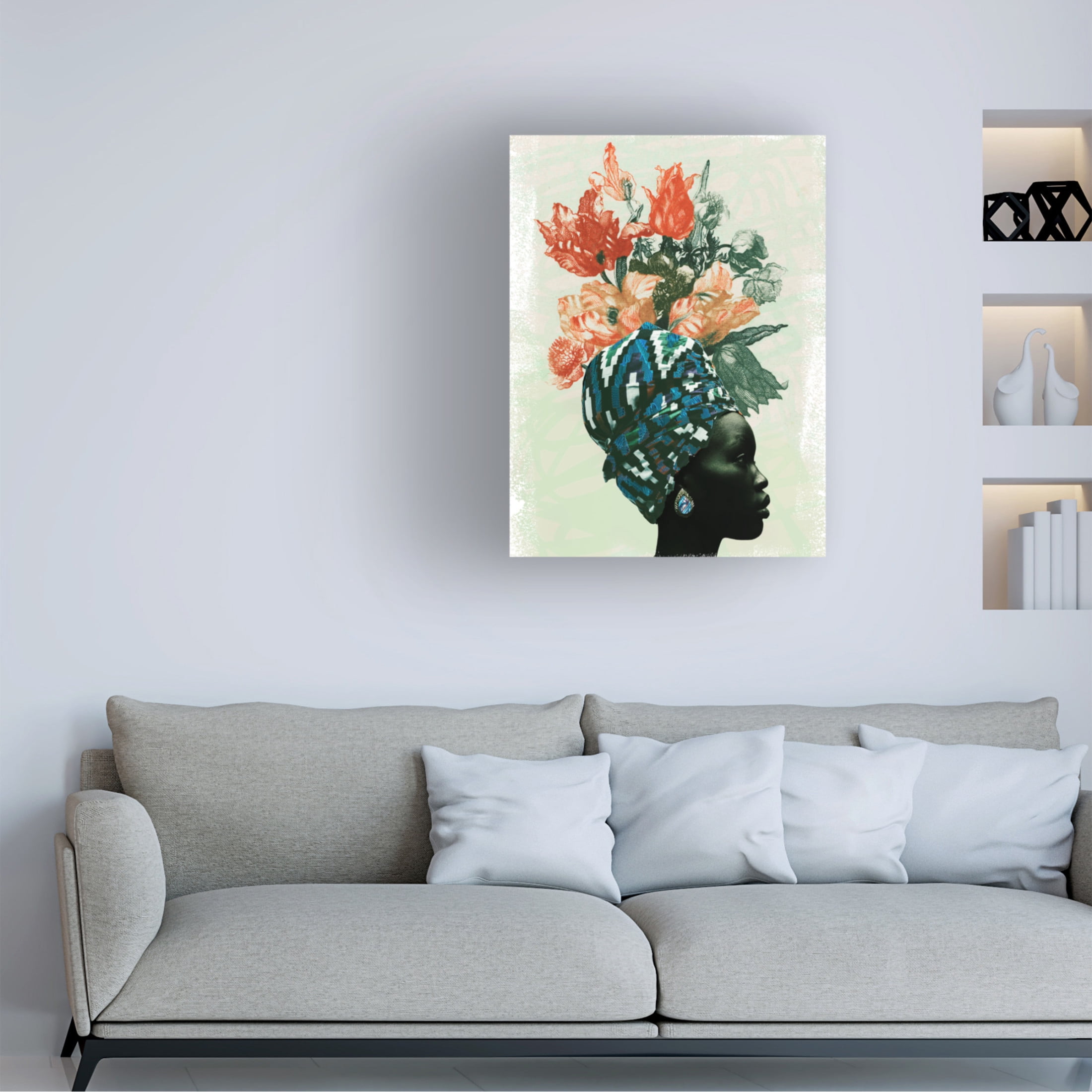 Canvas Wall Art - NUMA Art 'Black and Bloom 3' Wall Art for Living Room, Bedroom, or Office Décor by Trademark Fine Art - 14 x 19 Inches
