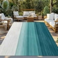 thumbnail image 3 of Fsddascl Teal Turquoise Ombre Outdoor Rug for Patio/Deck/Porch, Non-Slip Large Area Rug 5 x 8 Ft, Modern Abstract Gradient Lines Indoor Outdoor Rugs Washable Area Rugs, Reversible Camping Rug Carpet, 3 of 5