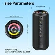 Xinwld Portable Bluetooth Speaker, Bluetooth 5.4 Wireless Speaker with 20W HD Stereo Sound, 20H, IP7, LED Lights, TWS Pairing, Built-in Mic, for Gift