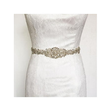 10 Colors 24'' Rhinestone Crystal Wedding Dress Sch?rpe Gürtel Beaded Bridal Sash Belt Band Bride Gown Waistband (Best Champagne In The World)