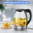 thumbnail image 3 of Fangsheng Electric Kettle 1.7L Glass Electric Tea Kettle, 1350W Hot Water Kettle Electric Cordless Water Boiler & Heater with LED Light, Auto Shut-Off & Boil-Dry Protection, BPA Free, Black, 3 of 8
