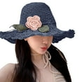 thumbnail image 3 of ibiyuan Sun Hats For Women Wide Brim,Crochet Straw Hat With Ruffle Detail Crochet Hats For Women Summer Beach Hand Woven Sun Hat, 3 of 5
