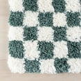 thumbnail image 4 of nuLOOM Adelaide Mid-Century Checkered Shag Area Rug, 10' x 14', Green, 4 of 9