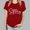 Red, variant on OKBOP Short Sleeve Ladies Tops Beige Quotes Crew Neck Crucifix T-Shirts Ladies Shirts