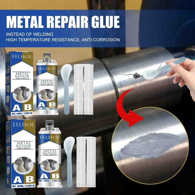 Xihbxyly Pegamento para Fundición de Metales, Relleno de Grietas de Secado Rápido, Reparación de Soldaduras a Alta Temperatura, Sellador de Fugas Duradero, Fácil Aplicación con Varilla de Empuje y Ra