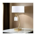 thumbnail image 4 of Jiya 29 Inch Arc Table Lamp, Hanging Design, 2 White Drum Shades, Gold, 4 of 6