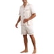 thumbnail image 4 of Conjunto de Pijamas de Satén INSPIRE CHIC para Hombre, Ropa de Dormir de Manga Corta, Dos Piezas, Ropa de Casa con Bolsillos, Pijamas Suaves para la Noche M Champagne, 4 of 6