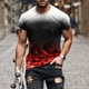 thumbnail image 2 of Mens Casual Pantalones Cortos Cuello Redondo Gradación Impresión Suéter Camiseta, Blusa Deportiva de Fitness para Hombres, 2 of 5