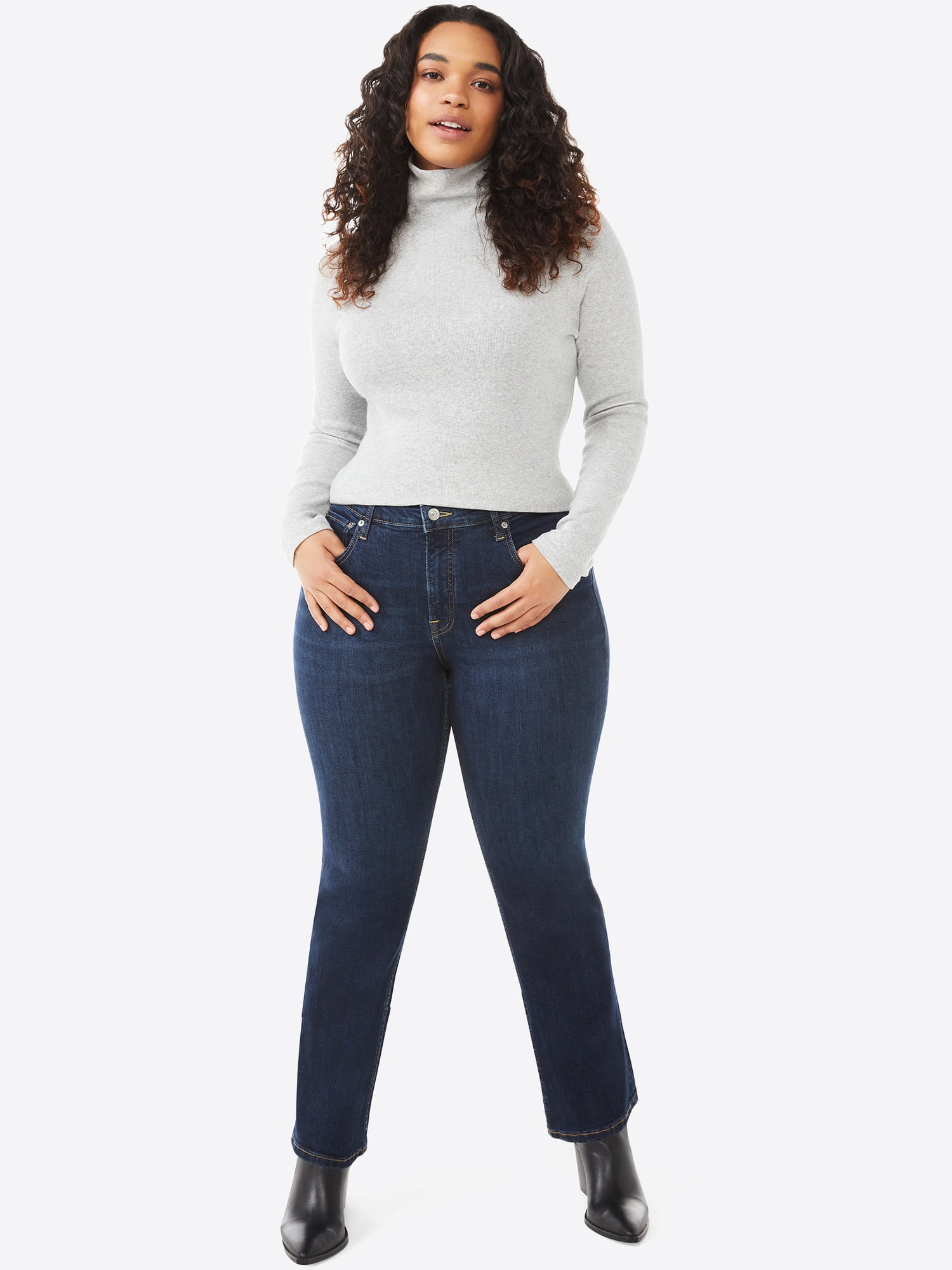 Free Assembly Women's Fine Rib Turtleneck Sweater, Lightweight