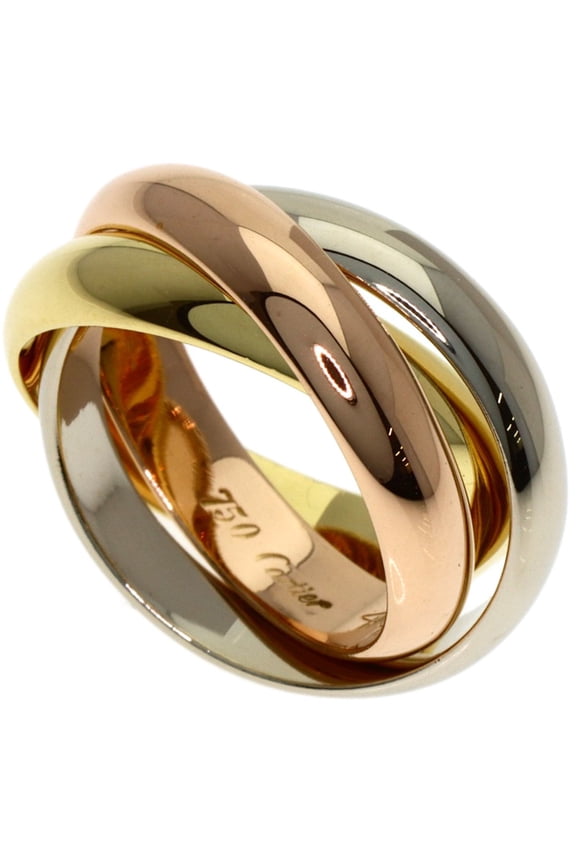 Pre-Owned Cartier Trinity #48 Ring, 18K Yellow Gold/18K White Pink Gold, Women's, CARTIER