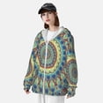 thumbnail image 3 of Kdxio Round Mandala1 Print Women Men Sun Protection UPF 50+ Jackets Zip Up Long Sleeve Hoodie Hiking Lightweight with Pockets, 3 of 7