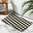 thumbnail image 3 of 20x32in Luxury Checkered Grid Bathroom Rug: Classic Checkerboard, Extra Soft & Highly Absorbent Microfiber Bath Rugs, Non-Slip Bath Carpet for Bathroom, 3 of 5