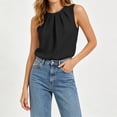 thumbnail image 4 of GUACER Women's Pleated Crew Neck Tank Top Loose Fit Sleeveless Blouses Summer Casual Flowy Camisole, 4 of 7