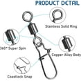 thumbnail image 3 of 210PCS Fishing Swivels, Rolling Barrel Fishing Swivel Snaps, High Strength Copper and Stainless Steel Fishing Line Connector Fishing Tackle Kit for Saltwater Freshwater, 3 of 8