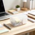 thumbnail image 5 of Small Plastic Storage Box with Lid, Stackable Organizer for Bathroom, Makeup, Office, and Home Supplies, 5 of 6
