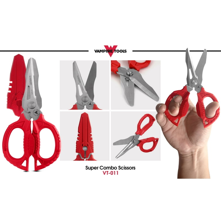 vSHEARS VT-011 Super Combo Scissors by Vampire Tools, 4-in-1 Multi