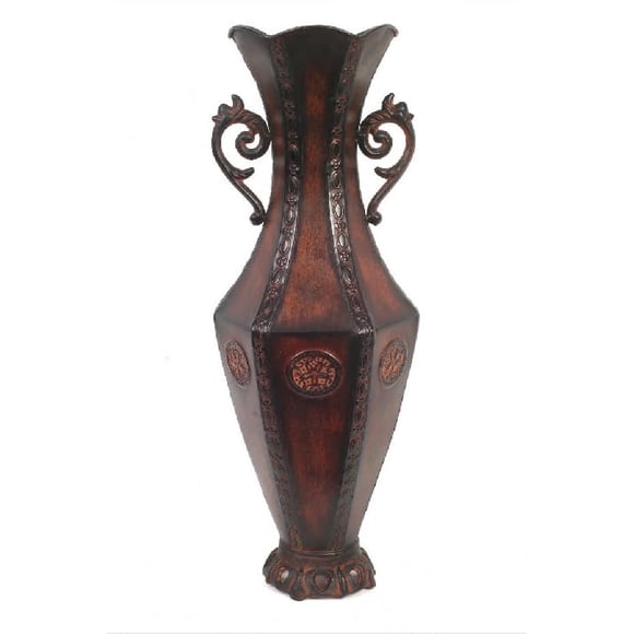 Hosley Decorative Embossed Metal Tall Floor Vase 24 Inch High. Ideal Gift for Weddings Party Spa Reiki Meditation Settings