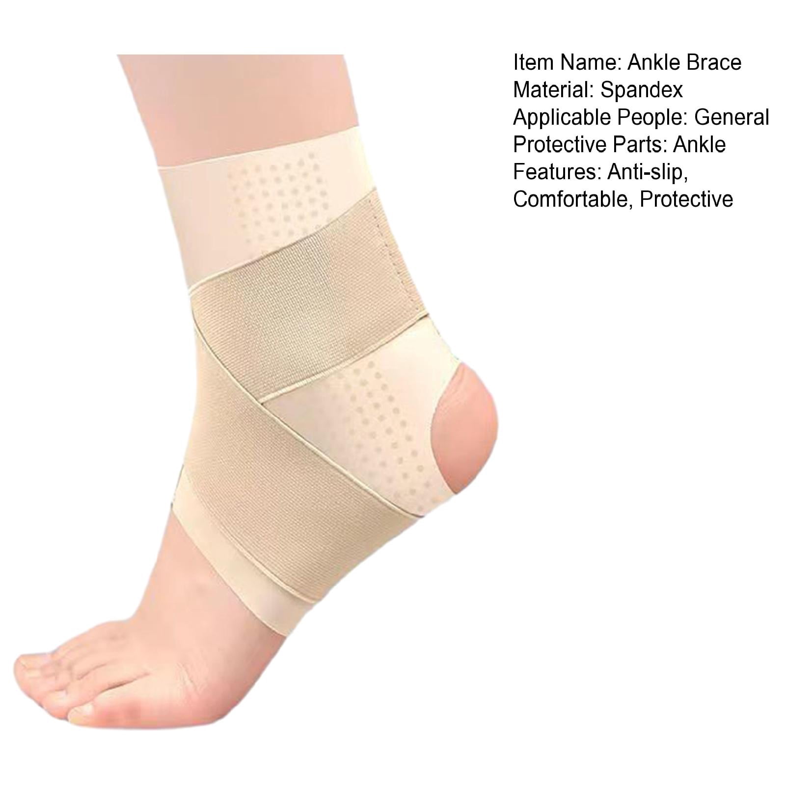 Opolski Ankle Brace Open Heel Ankle Support Ankle Support Stabilizer Elastic Breathable Compression Strap for Arthritis Tendonitis Plantar for Football Skin
