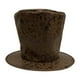 thumbnail image 1 of Sombrero de copa extra alto, divertido, para fiestas temáticas de carnaval, discotecas, fiestas, sombrero de copa plano. Gamuza marrón, 1 of 9