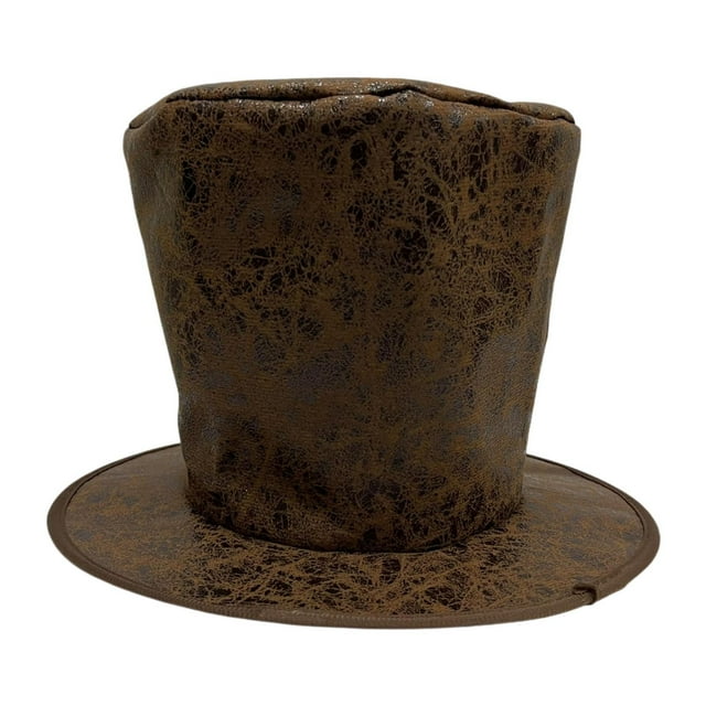Sombrero de copa alto de 7,87" para festivales de moda, steampunk, cosplay, fiestas, bailarines, magos. Gamuza marrón