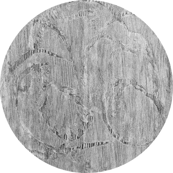 Ahgly Company Indoor Round Abstract Gray Contemporary Area Rugs, 5' Round