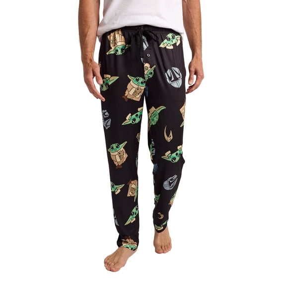 Star Wars: The Mandalorian & Grogu All-Over Print Men's Sleep Pajama Pants -Medium