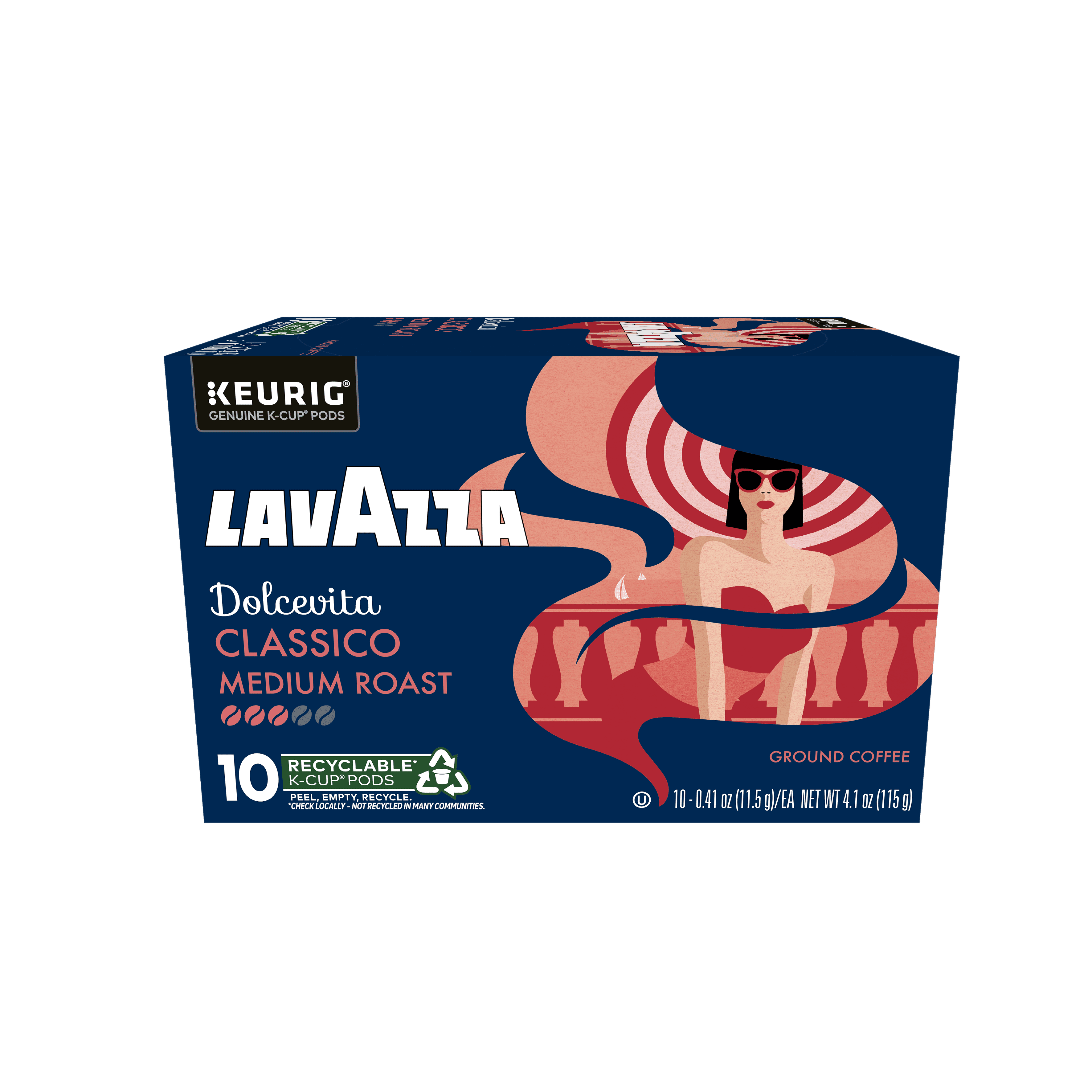 Lavazza Dolcevita Classico Keurig K-Cup® Pods, Medium Roast, Arabica and Robusta Blend (60 Pods)