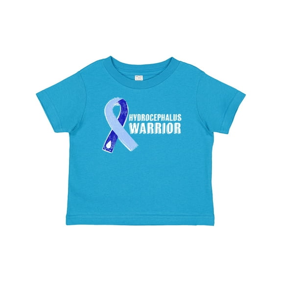Inktastic Hydrocephalus Warrior with Light and Dark Blue Ribbon Boys or Girls Baby T-Shirt