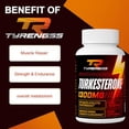 thumbnail image 5 of Testosterone Booster, Turkesterone Supplement 1300mg Ultra High Strength (Ajuga Turkestanica Extract Std. to 20% Testosterone), for Athletic Performance & Muscle Mass,120 Capsules, 5 of 5