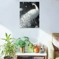 thumbnail image 5 of ZFLMY White Peacock Flowers Gothic Art Modern Canvas Prints Wall Art Home Decor Living Room Office 12x16in, 5 of 5