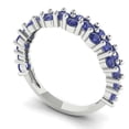 thumbnail image 2 of 0.98 ctw Wedding Band for Women - 14K White Gold Simulated Tanzanite Stackable Eternity Ring, 2 of 6