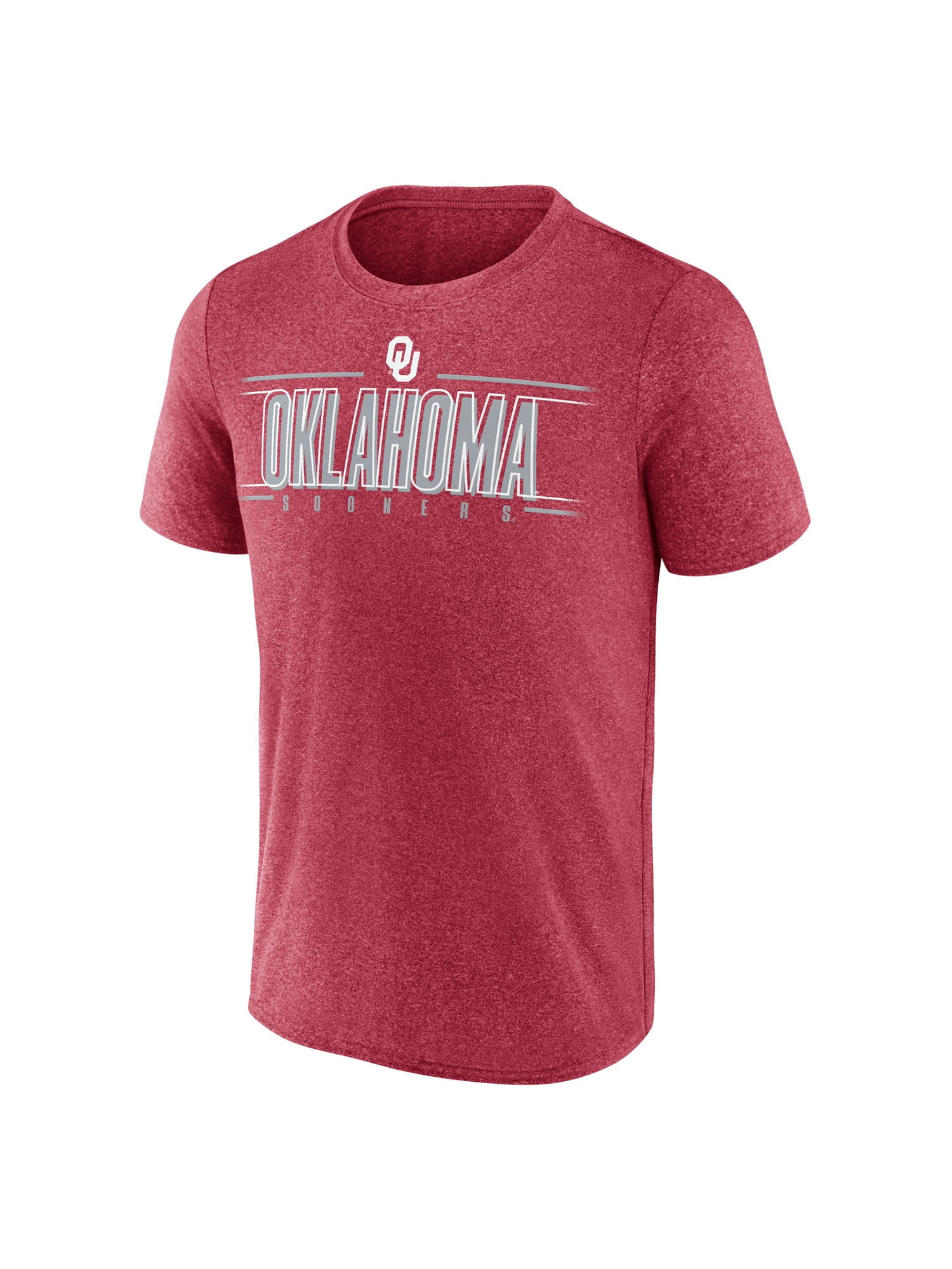 NCAA Oklahoma Sooners Men's Heather Red Synthetic Short Sleeve T Shirt