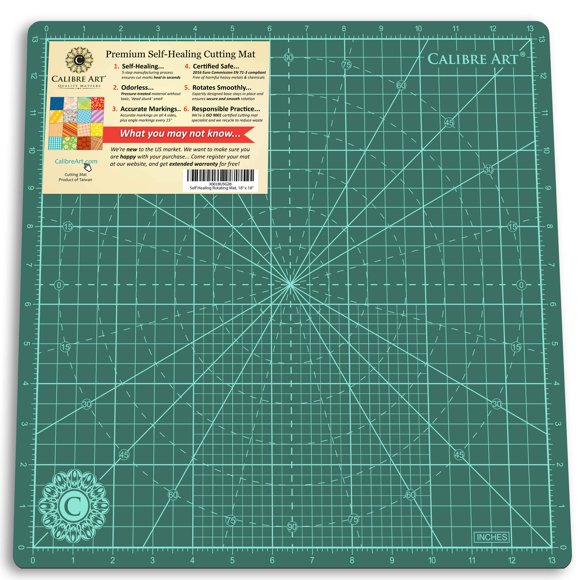 Alfombrilla de corte Calibre Art, giratoria, autorreparable, 35 x 35 cm