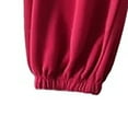 thumbnail image 4 of LOVZFMLL Women's Pants, Fall/Winter Drawstring Elastic Waist Loose Cuffed Thick Pants Wine, L, 4 of 4